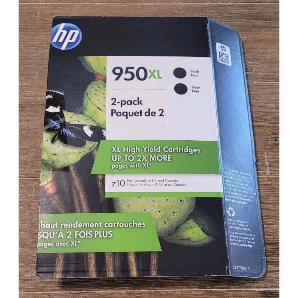 Genuine HP 950XL High Yield 2 Pack Black Sealed New  in Retail Box (2/2021)